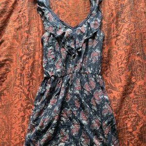 Cute Patterned Navy Romper